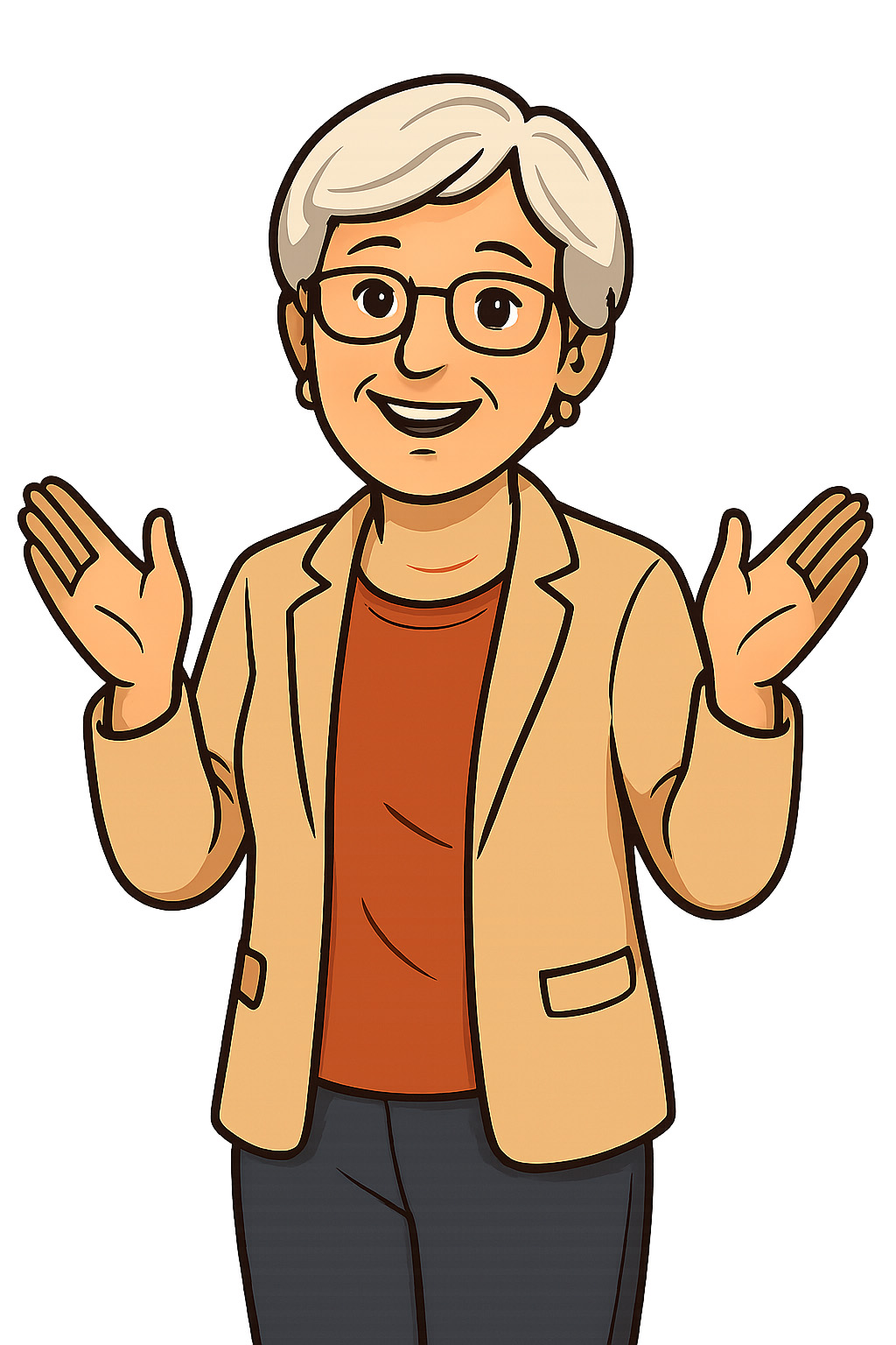 Ältere Dame erklärt etwas