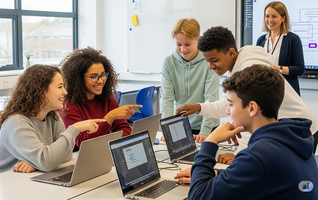 M2-U3-L2 B Gruppo di studenti con laptop