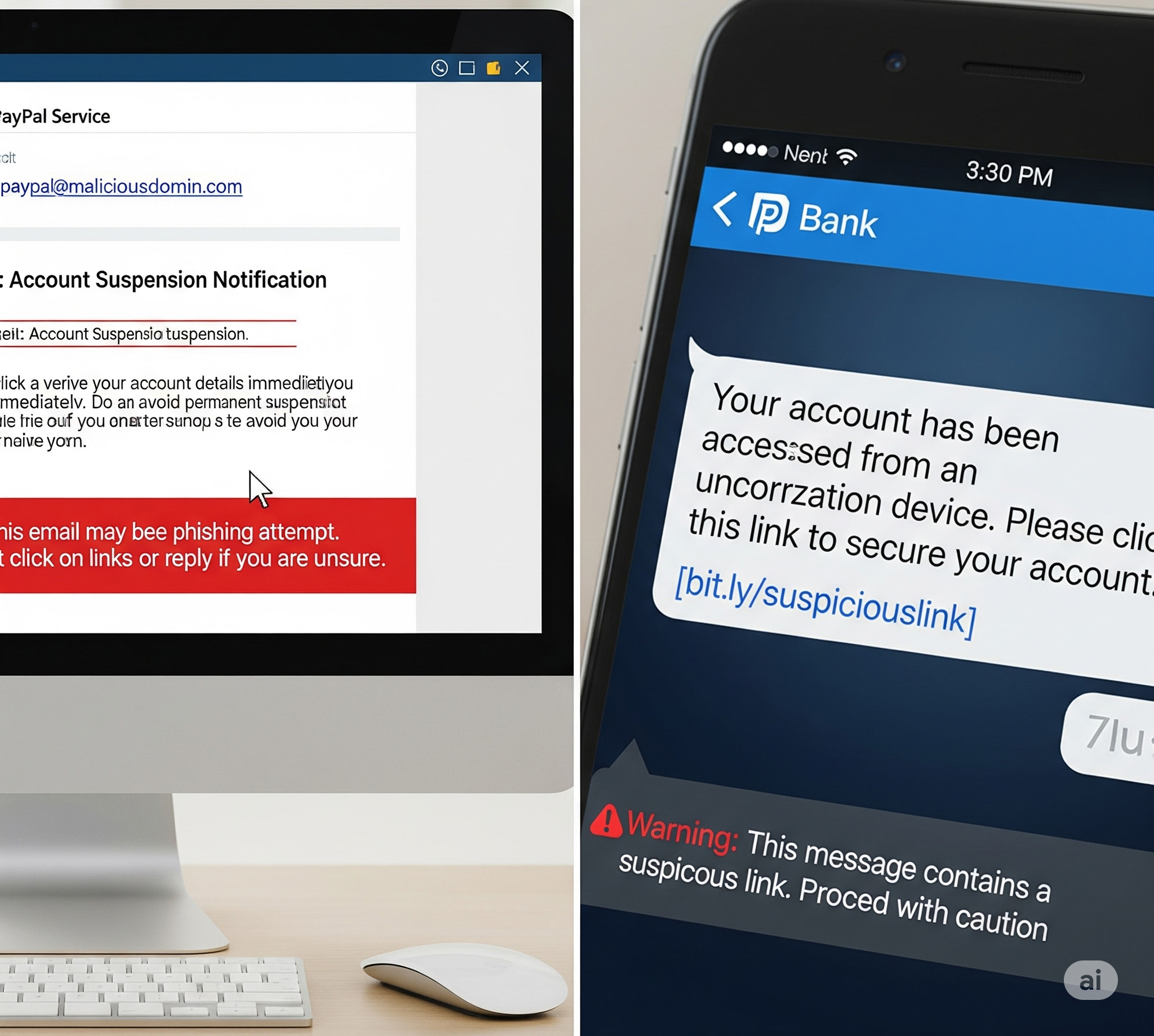 Beispiel für Phishing-Angriffe