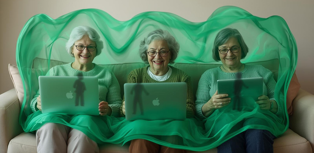 M2-U4-L1-A Three ladies having fun with laptops