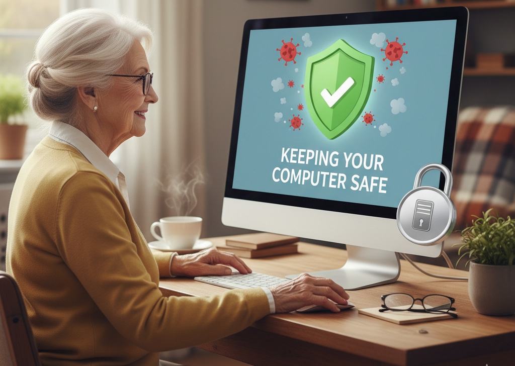 M2-U4-L2 A Aunt in front of the computer