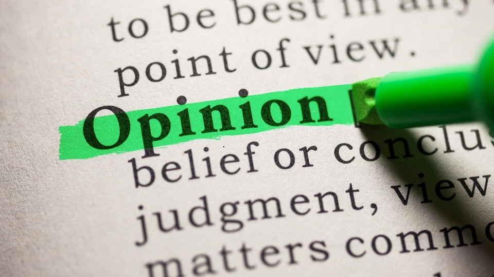 M3-U2-L2-A Text written "Opinion"