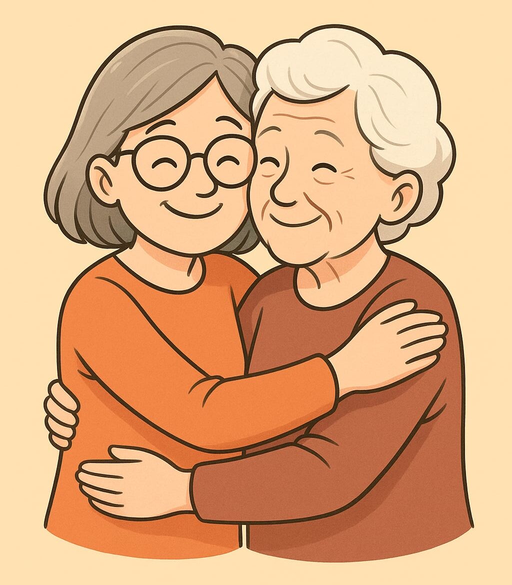 M5-U3-L2-F Anna und ihre Freundin sind glücklich