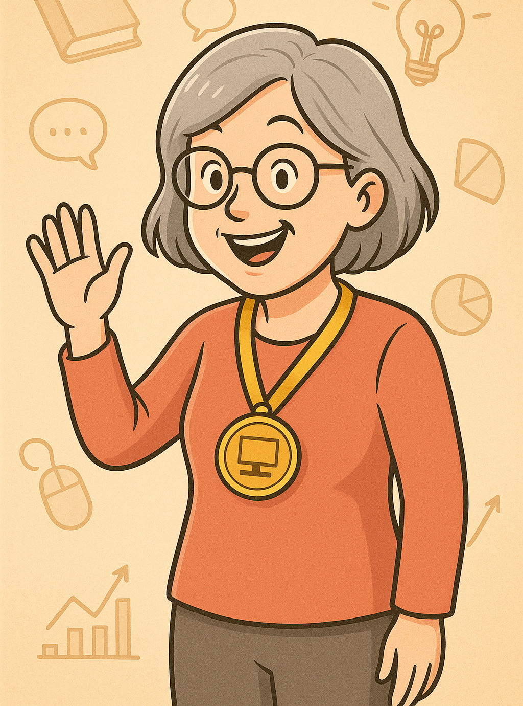 M5-U4-L3-F Anna ist glücklich, weil sie sich erfolgreich fühlt