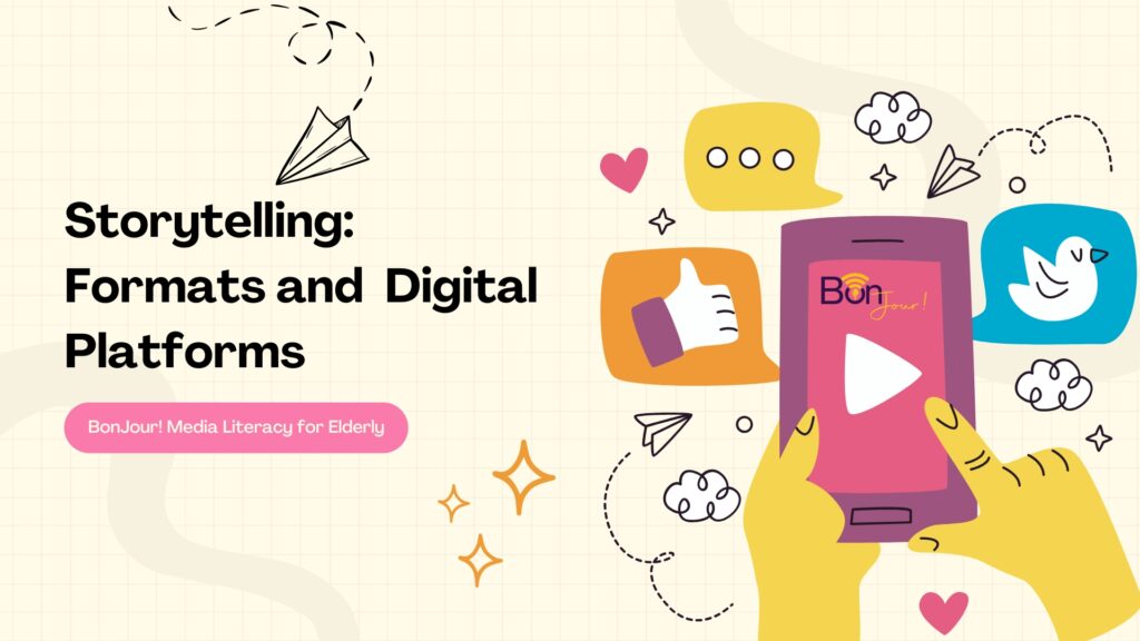 M4-U2-L3-C Immagine con elementi essenziali delle piattaforme di storytelling