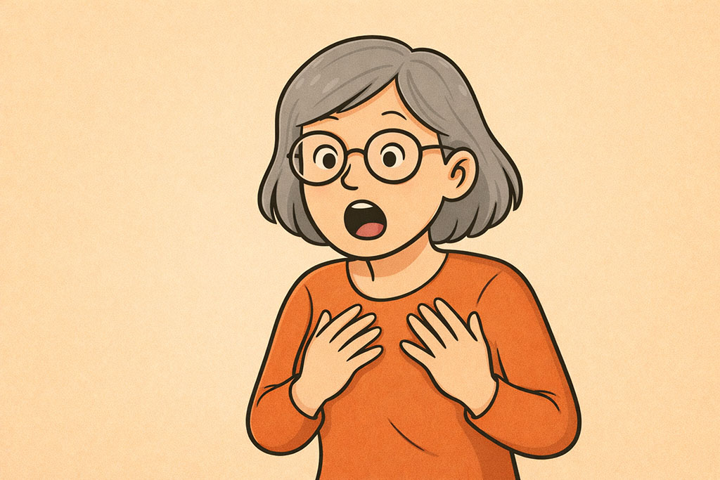 Überraschte ältere Frau (Anna)