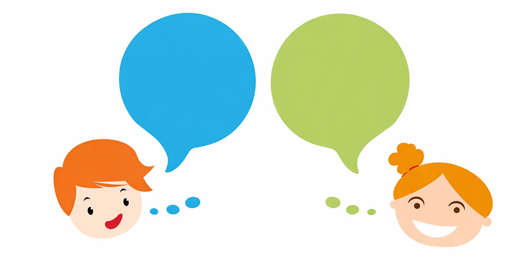 Freundliche Unterhaltung im Comic-Stil