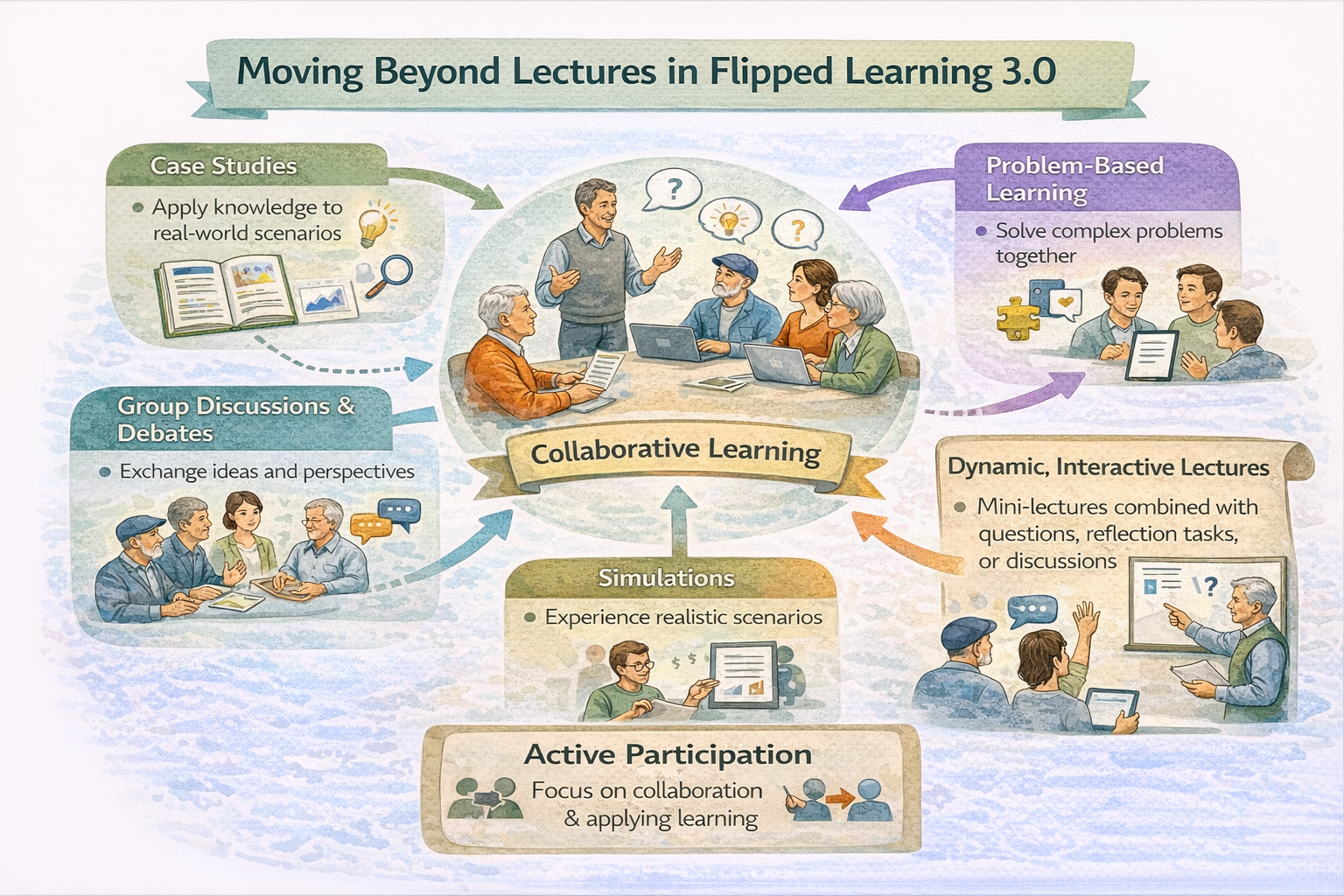 Illustration to explain how to moving beyond lectures 